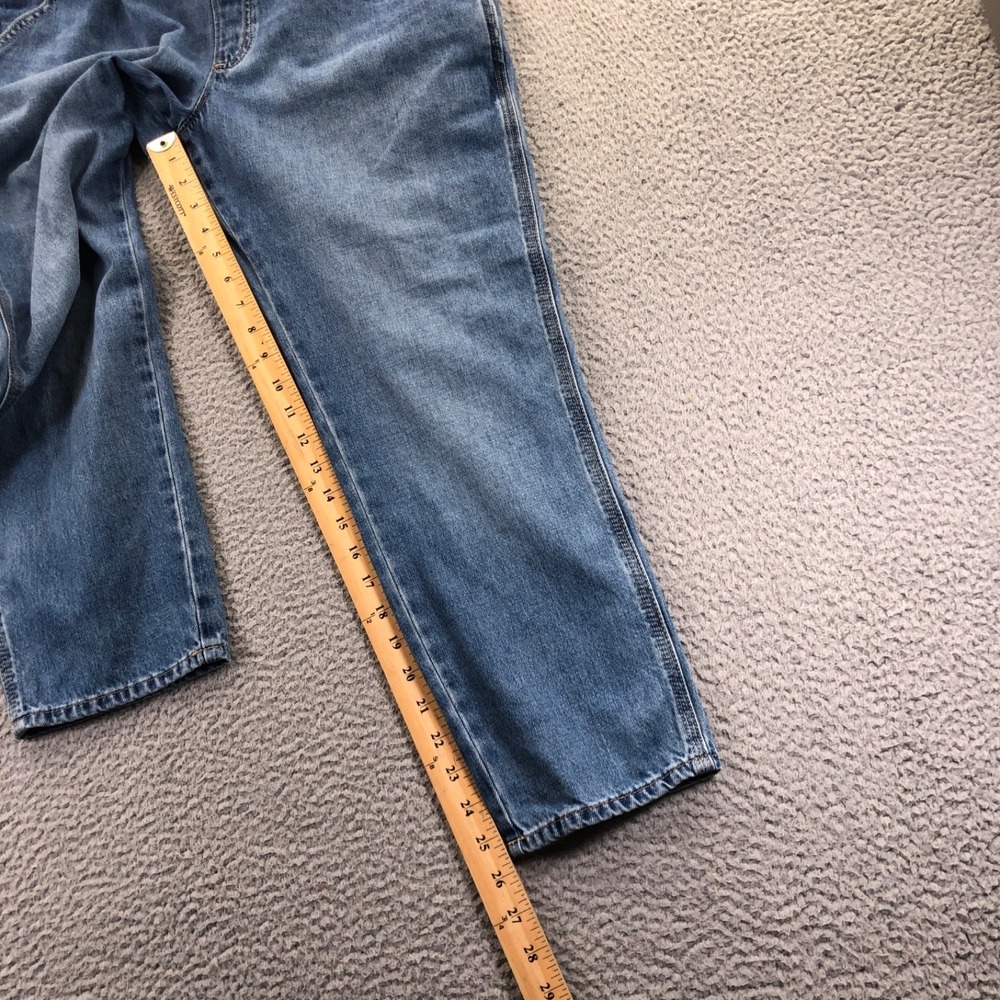 Gap Overalls Womens Medium Blue Indigo Slouchy Denim Bib Cotton Pockets Jeans - Picture 10 of 11